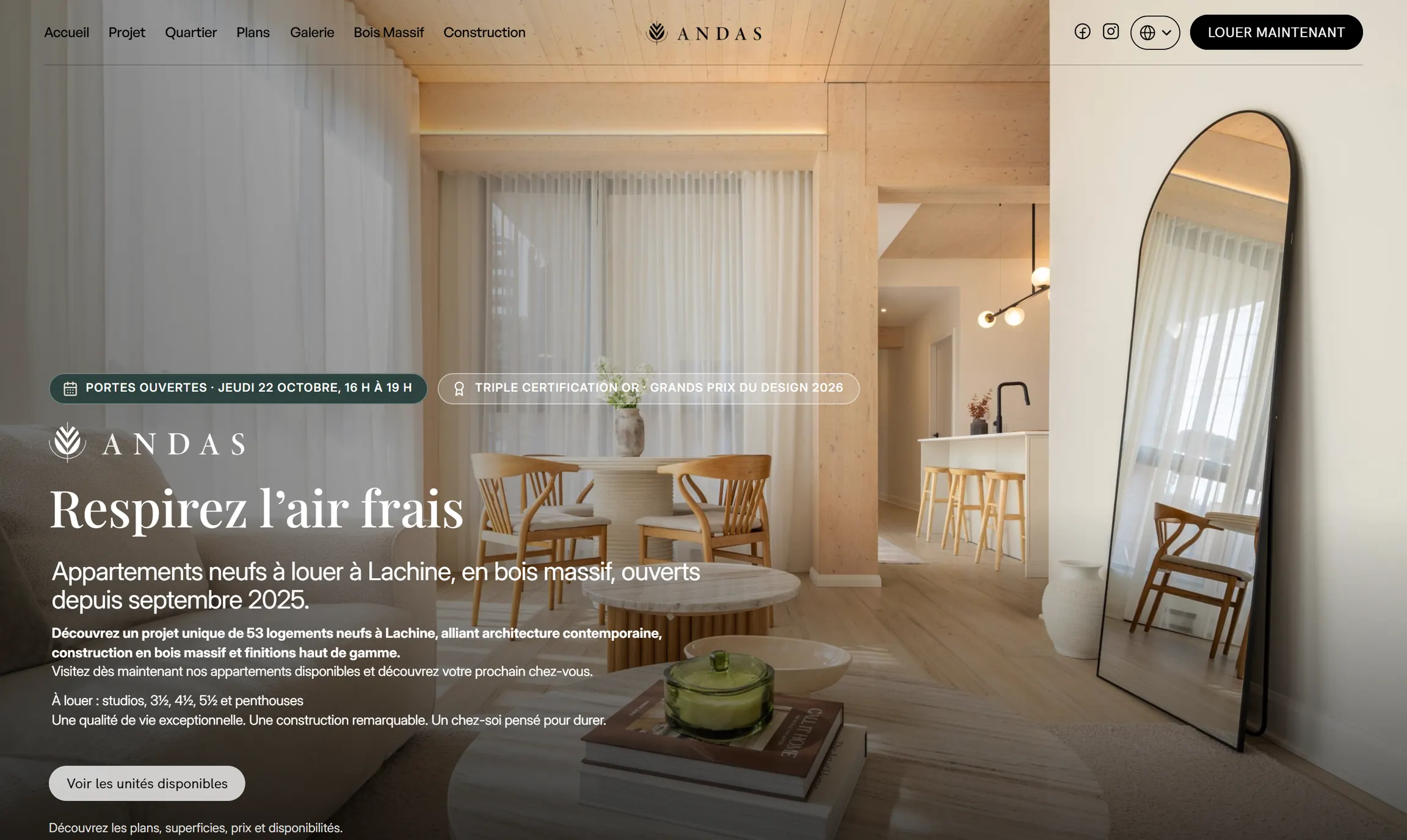 Page d'accueil d'andas.ca