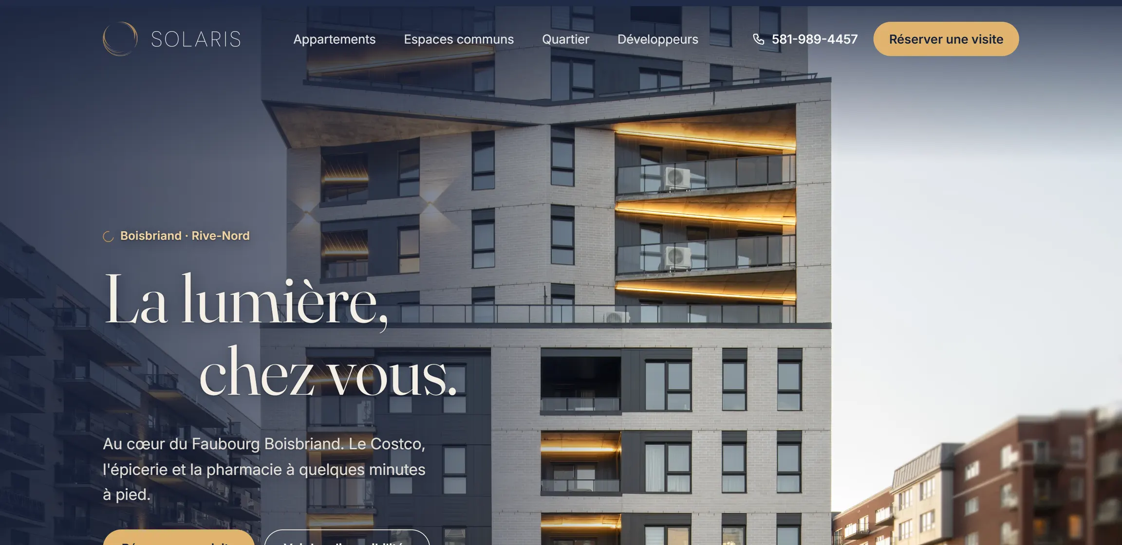 Page d'accueil du nouveau site de Solaris
