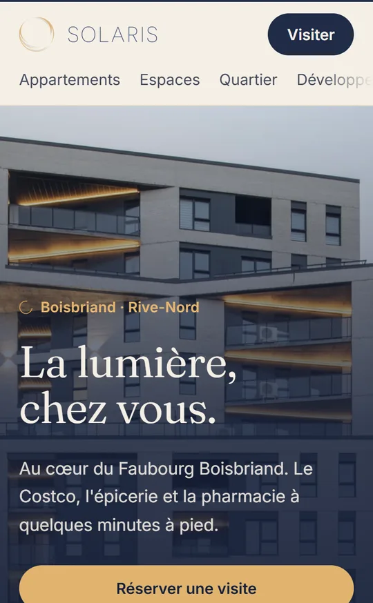 Le site de Solaris sur un téléphone